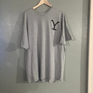 NWT Yellowstone T Shirt 2XL Grey Unisex "Ride For The Brand" Rip western Cowboy